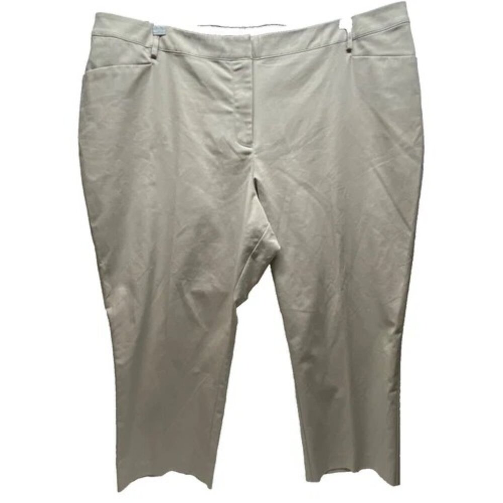 Apt 9 Curvy Capri Women's 22W Khaki Straight Cotton Stretch Pants Kohl's $48 NWT